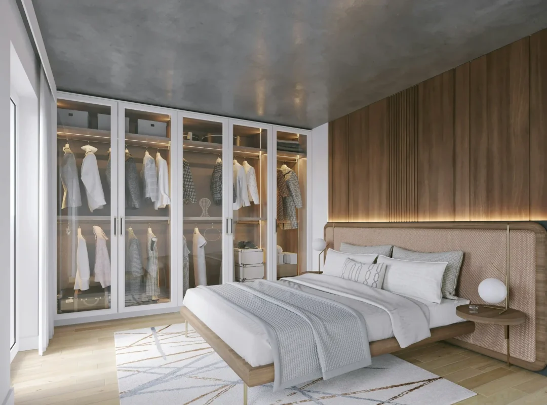 Aménagement dressing dans une chambre - Thillaye Conception Normandie